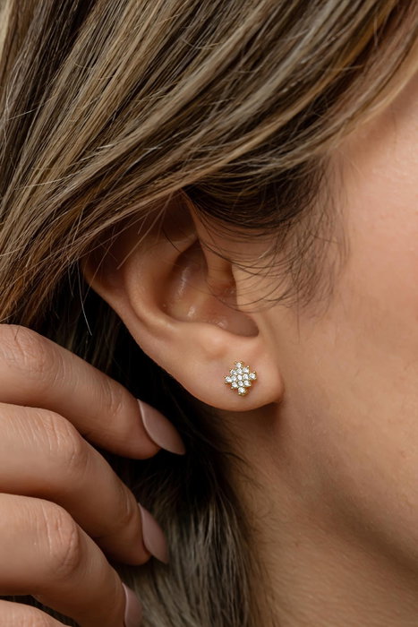 Heliophilia Silver Pendientes de Plata de Ley 925 con Baño de Oro y Circón NRZ999484